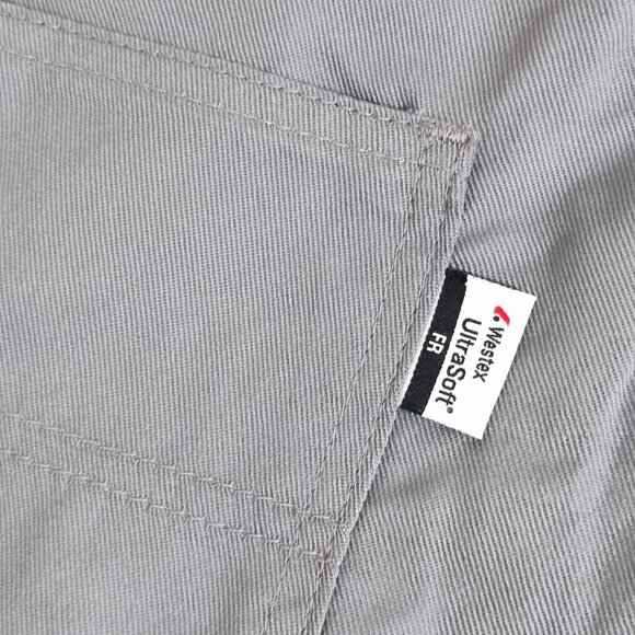 Crude Workwear Pants men's sz W34/L38 grey extra long flame resistant NWT - Picture 10 of 16